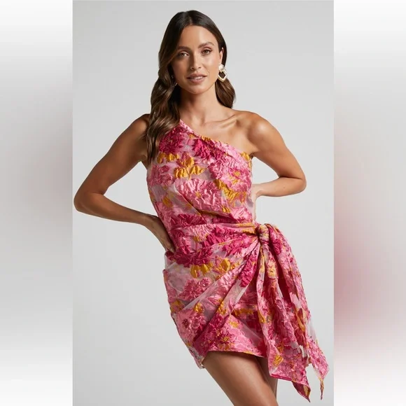 Dresses Brailey Mini Dress One Shoulder Wrap Front In